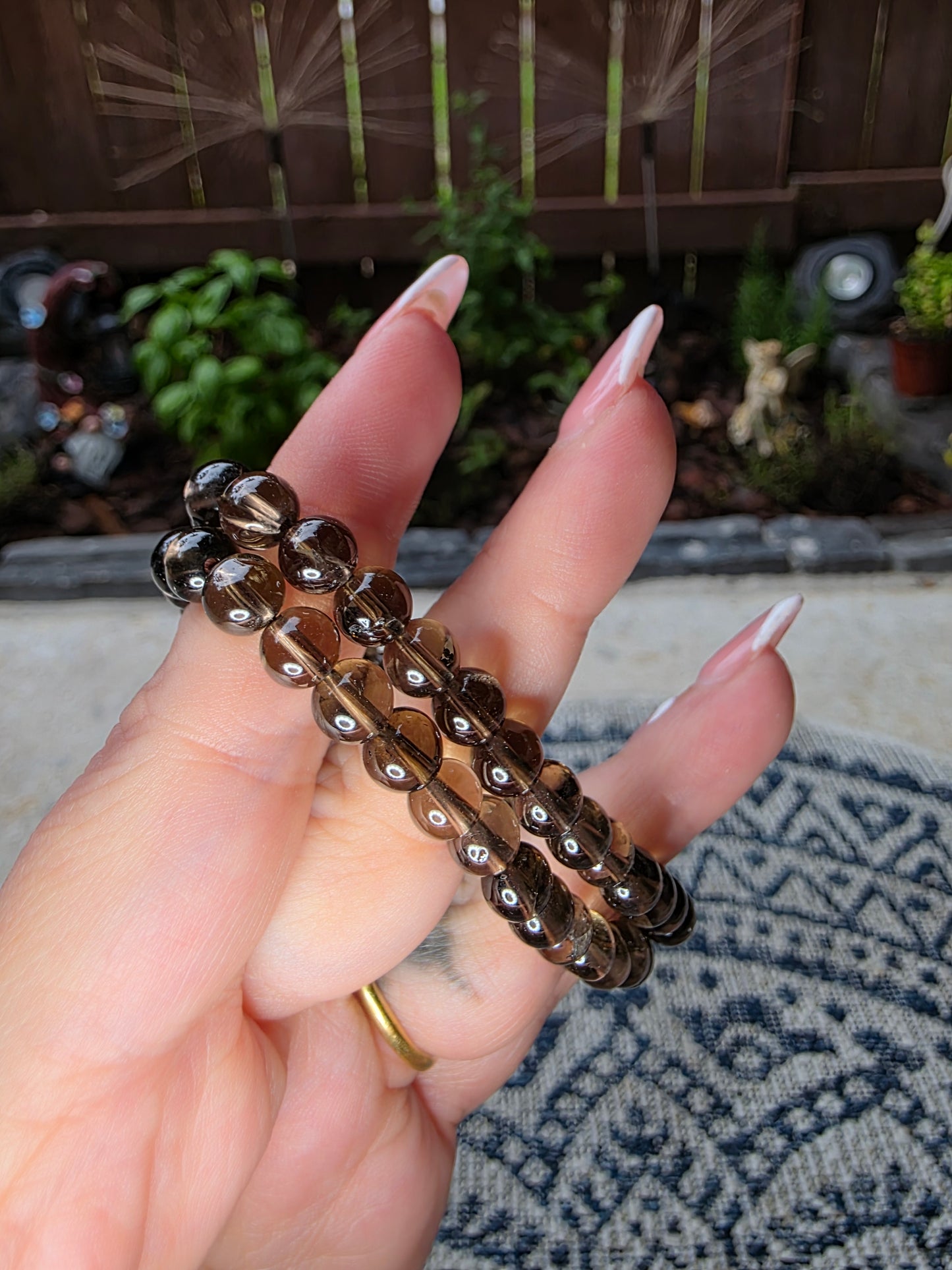 Smokey Quartz Beaded Bracelets 6mm