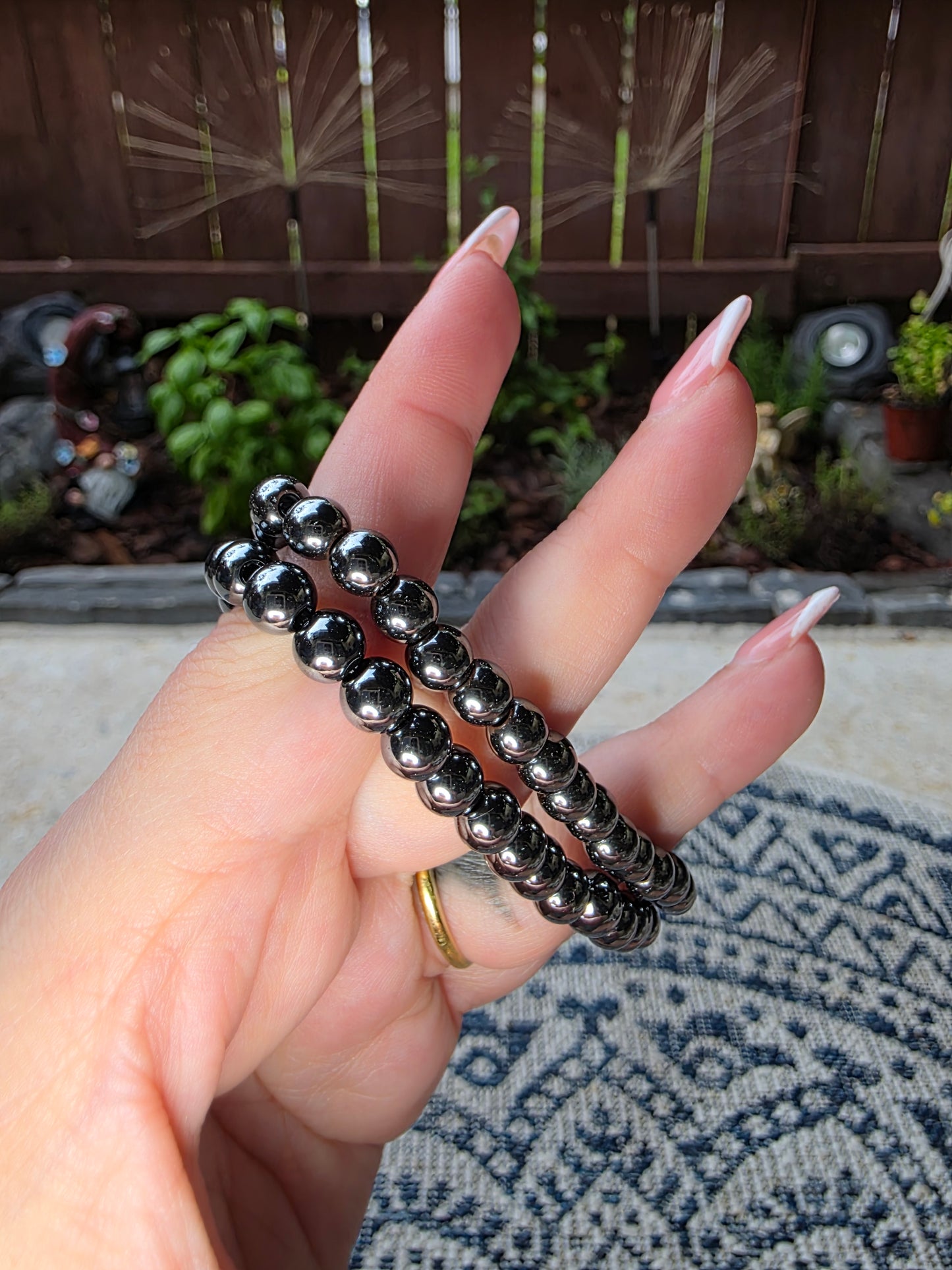 Hematite Beaded Bracelets 6mm