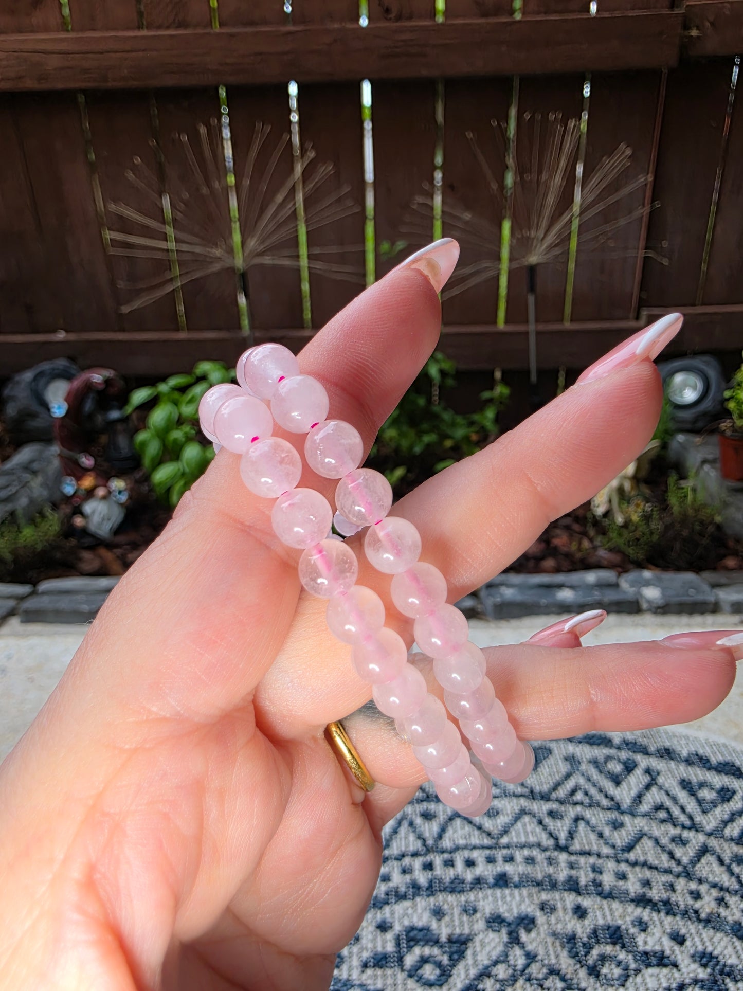 Rose Quartz Beaded Bracelets 6mm
