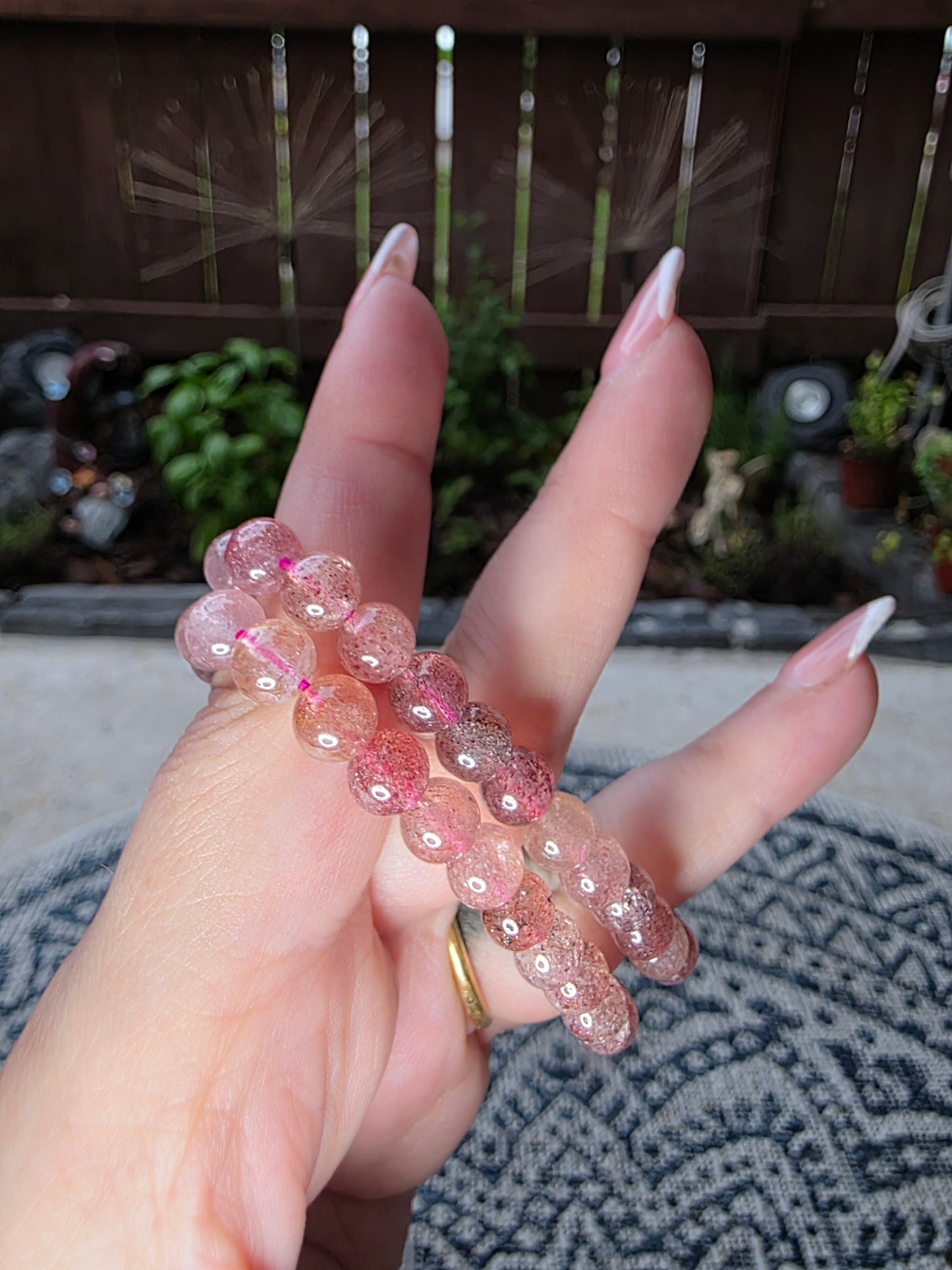 Strawberry Quartz Beaded Bracelets 6mm
