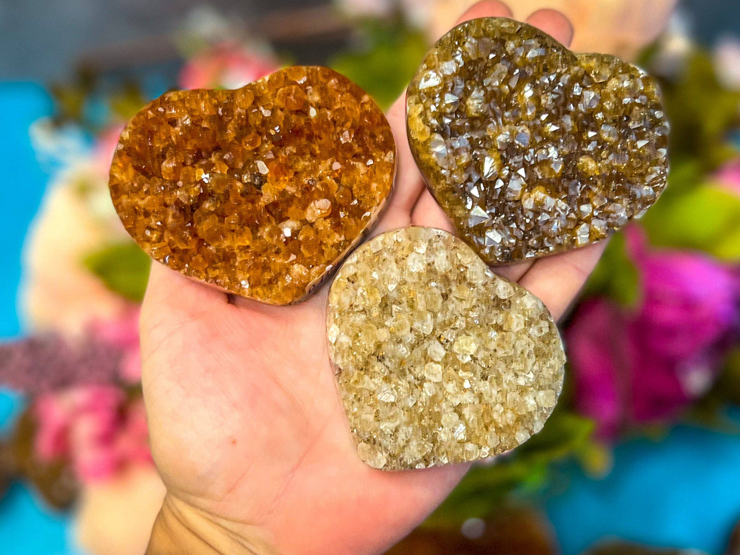 Citrine Heart Cluster