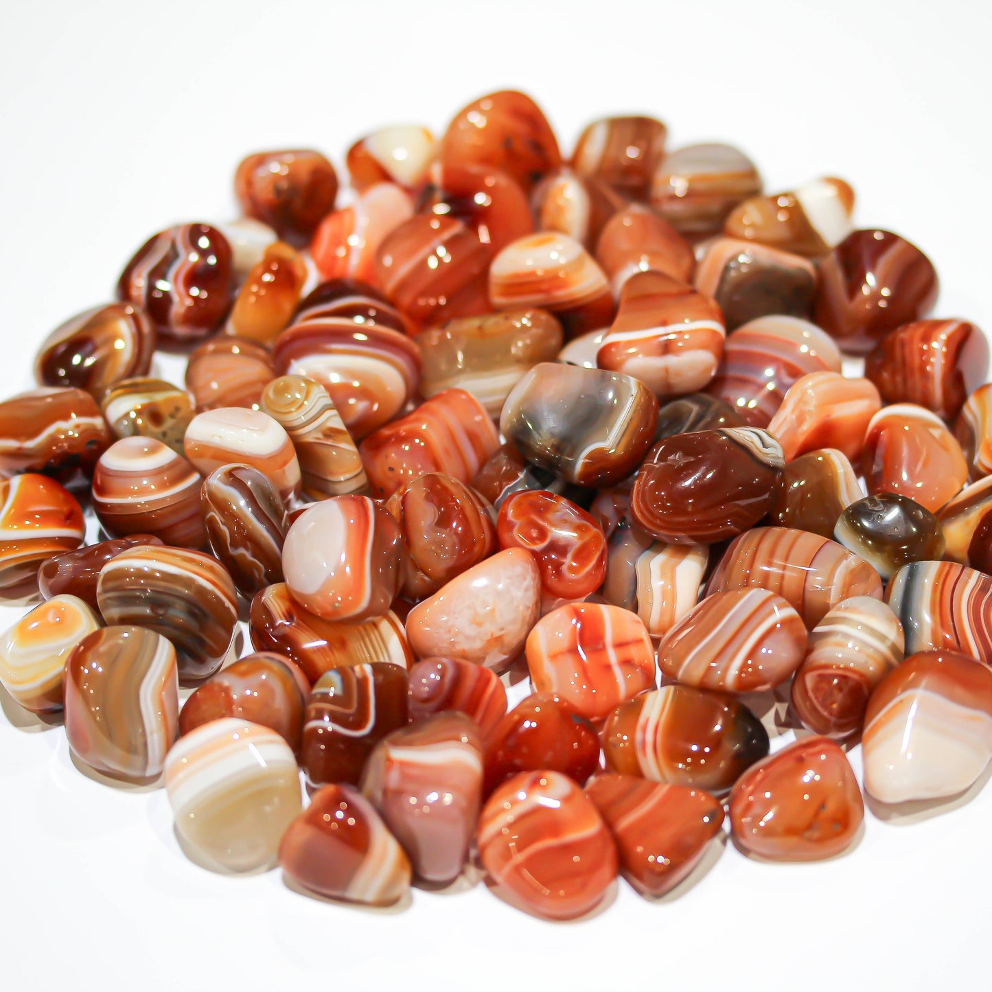 Banded Carnelian Tumbled Stone