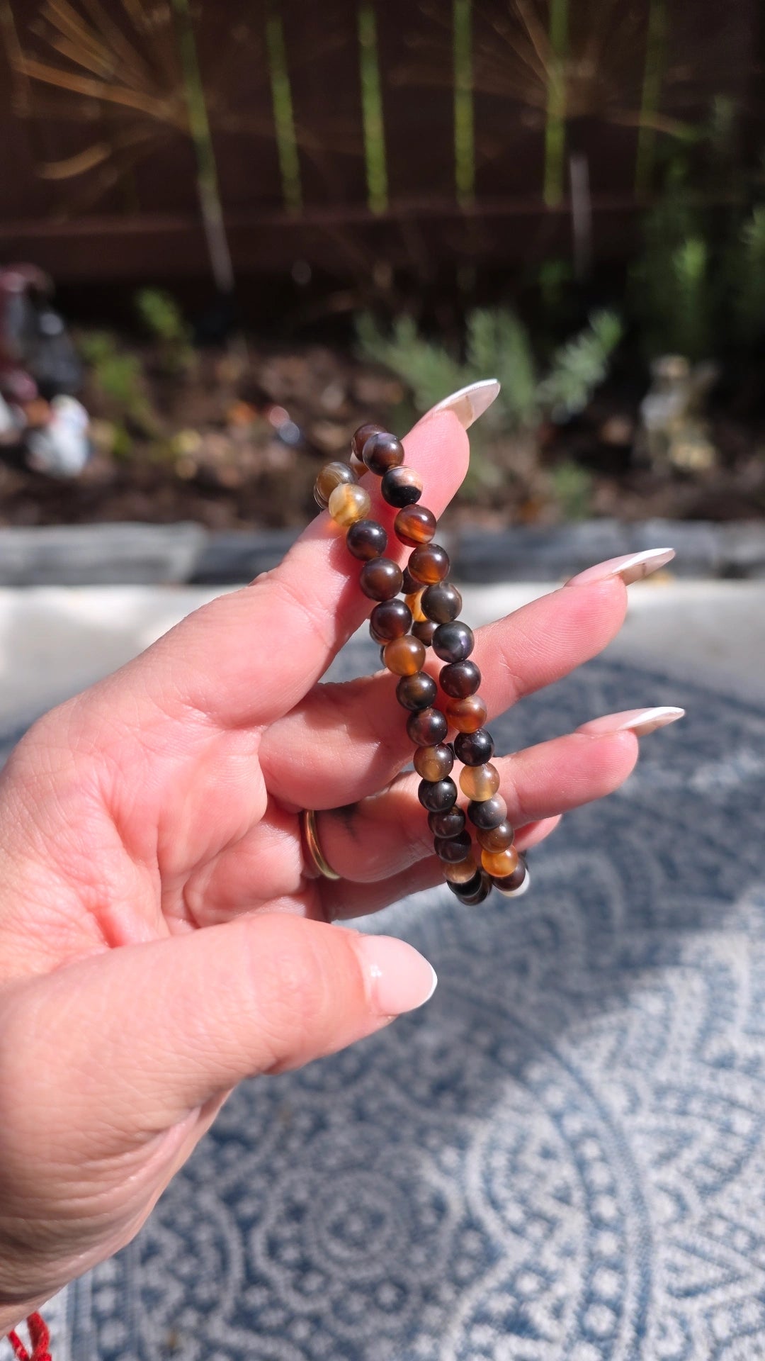 Sardonyx (matte) Beaded Bracelet 6mm