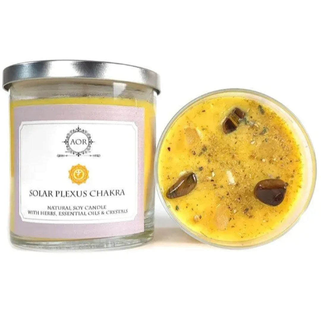 Candle - Solar Plexus Chakra with Crystals 8.5oz