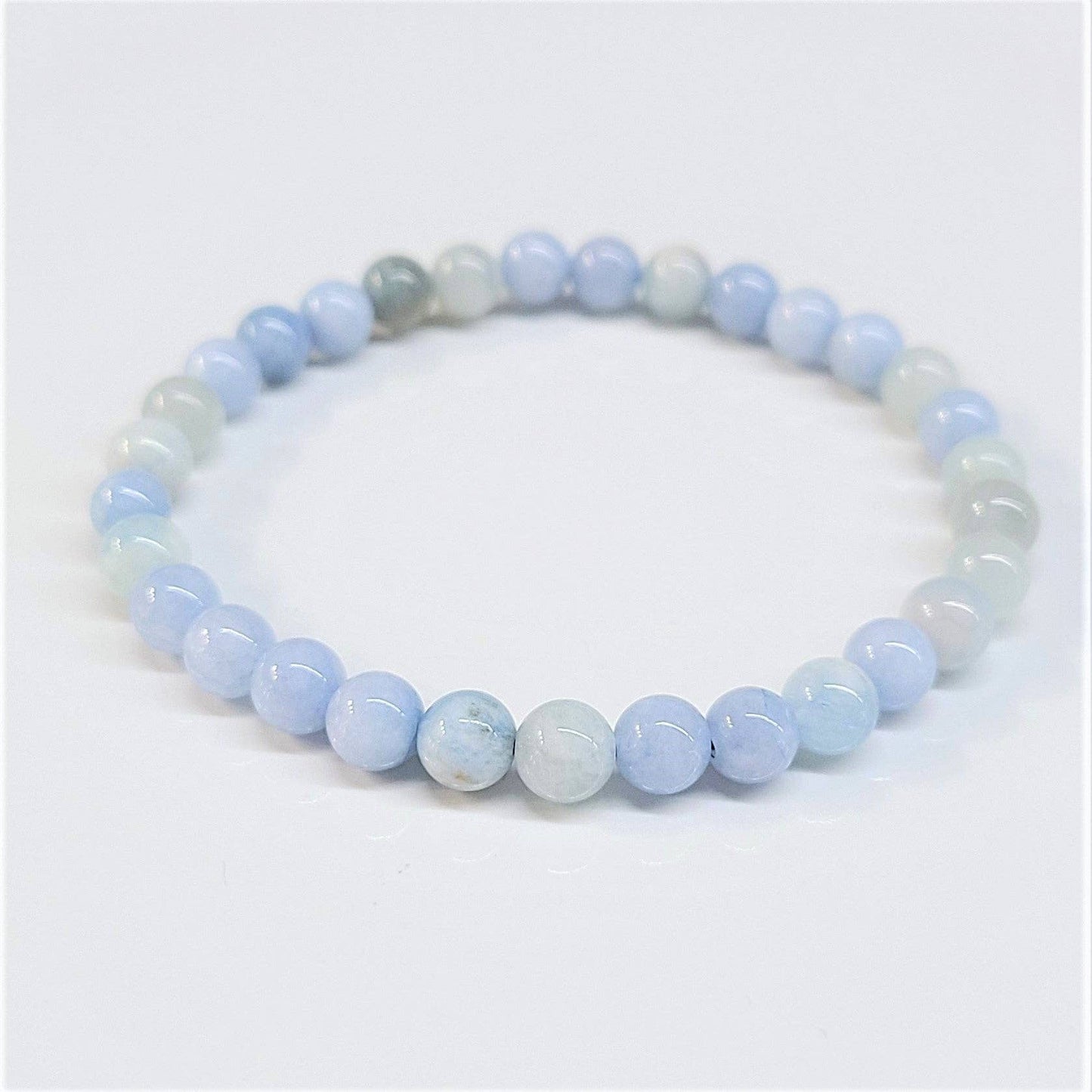 Aquamarine Beaded Bracelet 6mm