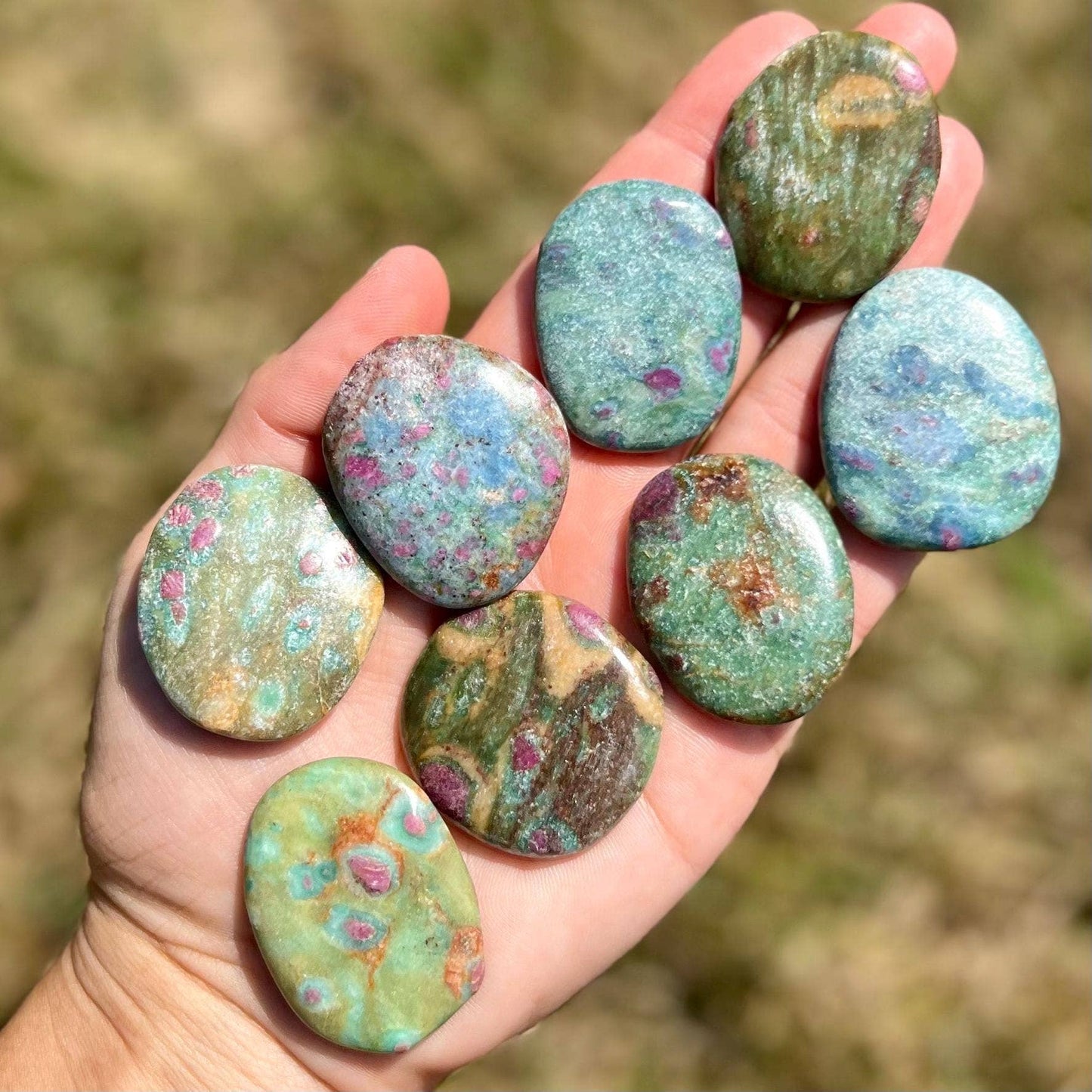 Ruby in Fuchsite Palm Stone