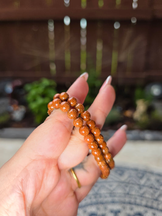 Goldstone Beaded Bracelets 6mm