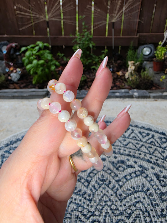 Flower Agate Beaded Bracelets 6mm