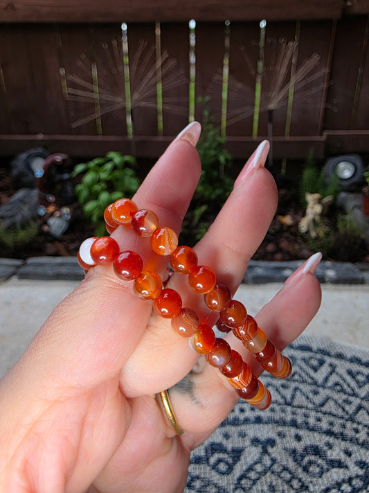 Carnelian Beaded Bracelets 6mm
