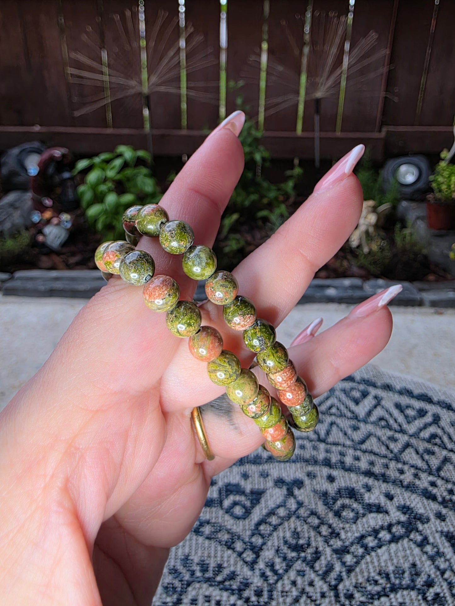 Unakite Beaded Bracelets 6mm