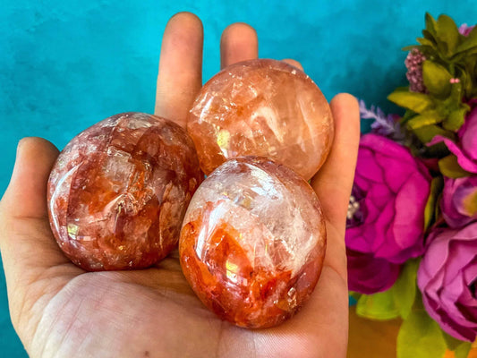 Red Hematoid Quartz /Fire Quartz Palm Stone