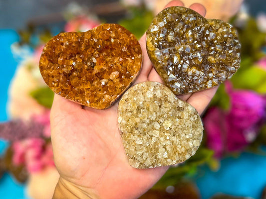 Citrine Heart Cluster