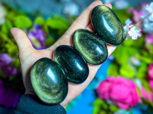 Gold Obsidian Palm Stone
