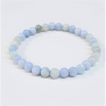 Aquamarine Beaded Bracelet 6mm